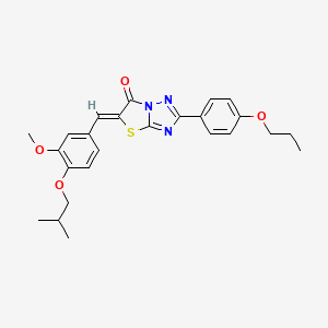 5-[(Z)-1-(4-isobutoxy-3-methoxyphenyl)methylidene]-2-(4-propoxyphenyl)[1,3]thiazolo[3,2-b][1,2,4]triazol-6-one