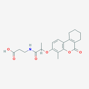 molecular formula C20H23NO6 B11148897 3-({2-[(4-methyl-6-oxo-7,8,9,10-tetrahydro-6H-benzo[c]chromen-3-yl)oxy]propanoyl}amino)propanoic acid 