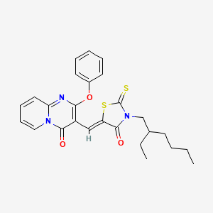 3-{(Z)-[3-(2-ethylhexyl)-4-oxo-2-thioxo-1,3-thiazolidin-5-ylidene]methyl}-2-phenoxy-4H-pyrido[1,2-a]pyrimidin-4-one