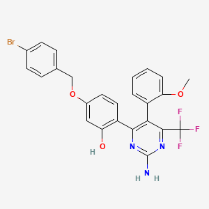 2-[2-Amino-5-(2-methoxyphenyl)-6-(trifluoromethyl)-4-pyrimidinyl]-5-[(4-bromobenzyl)oxy]phenol