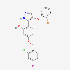 2-[4-(2-bromophenoxy)-1H-pyrazol-3-yl]-5-[(2-chloro-4-fluorobenzyl)oxy]phenol