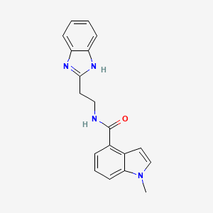 molecular formula C19H18N4O B11148936 N-[2-(1H-1,3-benzimidazol-2-yl)ethyl]-1-methyl-1H-indole-4-carboxamide 