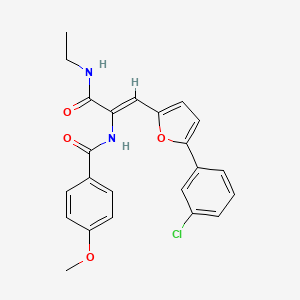 molecular formula C23H21ClN2O4 B11148941 (2Z)-3-[5-(3-chlorophenyl)furan-2-yl]-N-ethyl-2-[(4-methoxyphenyl)formamido]prop-2-enamide 