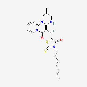 3-[(Z)-(3-heptyl-4-oxo-2-thioxo-1,3-thiazolidin-5-ylidene)methyl]-2-[(2-methylpropyl)amino]-4H-pyrido[1,2-a]pyrimidin-4-one