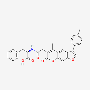 molecular formula C30H25NO6 B11149002 N-{[5-methyl-3-(4-methylphenyl)-7-oxo-7H-furo[3,2-g]chromen-6-yl]acetyl}-D-phenylalanine 