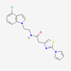 N-[2-(4-chloro-1H-indol-1-yl)ethyl]-2-[2-(1H-pyrrol-1-yl)-1,3-thiazol-4-yl]acetamide