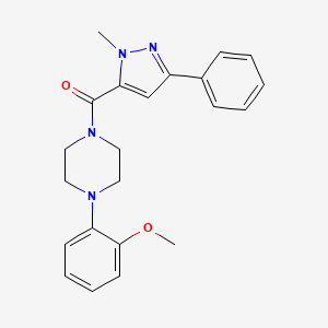 molecular formula C22H24N4O2 B11149025 [4-(2-methoxyphenyl)piperazino](1-methyl-3-phenyl-1H-pyrazol-5-yl)methanone 