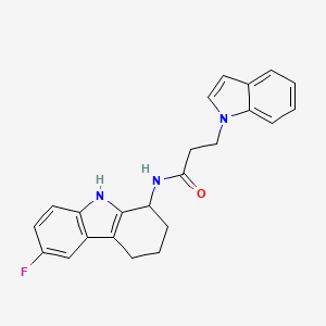 molecular formula C23H22FN3O B11149077 N-(6-fluoro-2,3,4,9-tetrahydro-1H-carbazol-1-yl)-3-(1H-indol-1-yl)propanamide 