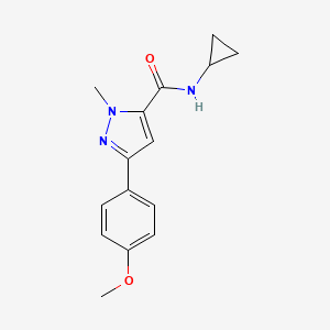 molecular formula C15H17N3O2 B11149095 N-cyclopropyl-3-(4-methoxyphenyl)-1-methyl-1H-pyrazole-5-carboxamide 