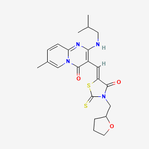 5-{(Z)-1-[2-(isobutylamino)-7-methyl-4-oxo-4H-pyrido[1,2-a]pyrimidin-3-yl]methylidene}-3-(tetrahydro-2-furanylmethyl)-2-thioxo-1,3-thiazolan-4-one