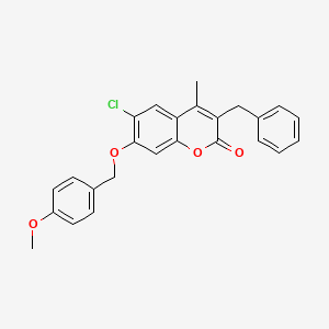 molecular formula C25H21ClO4 B11149105 3-benzyl-6-chloro-7-[(4-methoxybenzyl)oxy]-4-methyl-2H-chromen-2-one 