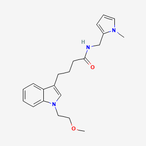 molecular formula C21H27N3O2 B11149134 4-[1-(2-methoxyethyl)-1H-indol-3-yl]-N-[(1-methyl-1H-pyrrol-2-yl)methyl]butanamide 