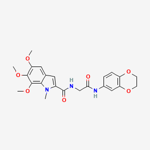 N~2~-[2-(2,3-dihydro-1,4-benzodioxin-6-ylamino)-2-oxoethyl]-5,6,7-trimethoxy-1-methyl-1H-indole-2-carboxamide