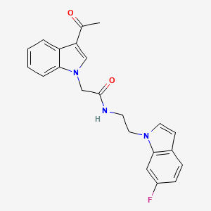 molecular formula C22H20FN3O2 B11149140 2-(3-acetyl-1H-indol-1-yl)-N-[2-(6-fluoro-1H-indol-1-yl)ethyl]acetamide 