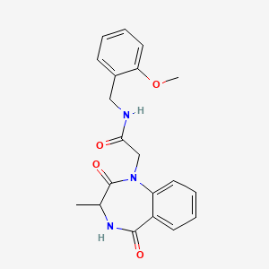 molecular formula C20H21N3O4 B11149154 N-(2-methoxybenzyl)-2-(3-methyl-2,5-dioxo-2,3,4,5-tetrahydro-1H-1,4-benzodiazepin-1-yl)acetamide 