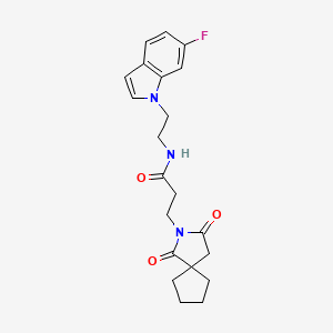 3-(1,3-dioxo-2-azaspiro[4.4]non-2-yl)-N-[2-(6-fluoro-1H-indol-1-yl)ethyl]propanamide