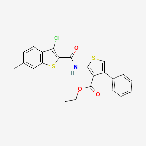 molecular formula C23H18ClNO3S2 B11149182 Ethyl 2-{[(3-chloro-6-methyl-1-benzothiophen-2-yl)carbonyl]amino}-4-phenylthiophene-3-carboxylate 