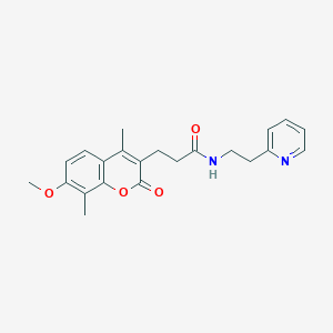 molecular formula C22H24N2O4 B11149188 3-(7-methoxy-4,8-dimethyl-2-oxo-2H-chromen-3-yl)-N-[2-(2-pyridyl)ethyl]propanamide 