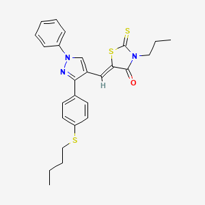 (5Z)-5-({3-[4-(butylsulfanyl)phenyl]-1-phenyl-1H-pyrazol-4-yl}methylidene)-3-propyl-2-thioxo-1,3-thiazolidin-4-one