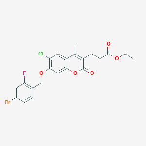 ethyl 3-{7-[(4-bromo-2-fluorobenzyl)oxy]-6-chloro-4-methyl-2-oxo-2H-chromen-3-yl}propanoate