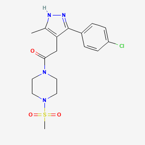 2-[5-(4-chlorophenyl)-3-methyl-1H-pyrazol-4-yl]-1-[4-(methylsulfonyl)piperazin-1-yl]ethanone