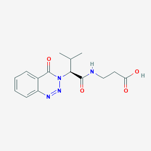 molecular formula C15H18N4O4 B11149280 3-[3-Methyl-2-(4-oxo-3,4-dihydro-1,2,3-benzotriazin-3-YL)butanamido]propanoic acid 