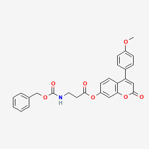 molecular formula C27H23NO7 B11149281 4-(4-methoxyphenyl)-2-oxo-2H-chromen-7-yl N-[(benzyloxy)carbonyl]-beta-alaninate 