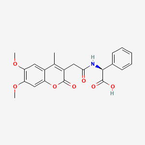 molecular formula C22H21NO7 B11149282 (2S)-{[(6,7-dimethoxy-4-methyl-2-oxo-2H-chromen-3-yl)acetyl]amino}(phenyl)ethanoic acid 