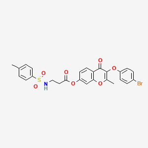 molecular formula C26H22BrNO7S B11149299 3-(4-bromophenoxy)-2-methyl-4-oxo-4H-chromen-7-yl 3-(4-methylphenylsulfonamido)propanoate 