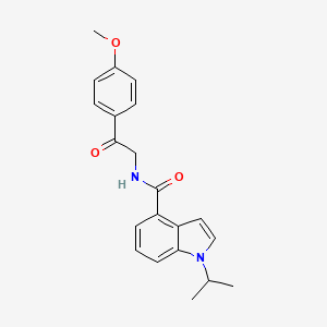 molecular formula C21H22N2O3 B11149302 1-isopropyl-N-[2-(4-methoxyphenyl)-2-oxoethyl]-1H-indole-4-carboxamide 