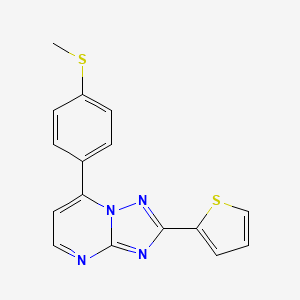 molecular formula C16H12N4S2 B11149310 7-[4-(Methylsulfanyl)phenyl]-2-(2-thienyl)[1,2,4]triazolo[1,5-a]pyrimidine 