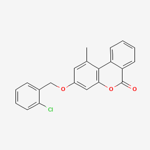 molecular formula C21H15ClO3 B11149312 3-[(2-chlorobenzyl)oxy]-1-methyl-6H-benzo[c]chromen-6-one 