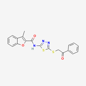 3-methyl-N-{5-[(2-oxo-2-phenylethyl)sulfanyl]-1,3,4-thiadiazol-2-yl}-1-benzofuran-2-carboxamide