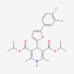 molecular formula C25H27Cl2NO5 B11149346 Dipropan-2-yl 4-[5-(3,4-dichlorophenyl)furan-2-yl]-2,6-dimethyl-1,4-dihydropyridine-3,5-dicarboxylate 