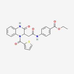 Ethyl 4-({[3-oxo-1-(thiophen-2-ylcarbonyl)-1,2,3,4-tetrahydroquinoxalin-2-yl]acetyl}amino)benzoate