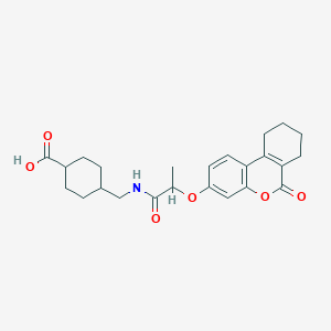 trans-4-[({2-[(6-oxo-7,8,9,10-tetrahydro-6H-benzo[c]chromen-3-yl)oxy]propanoyl}amino)methyl]cyclohexanecarboxylic acid