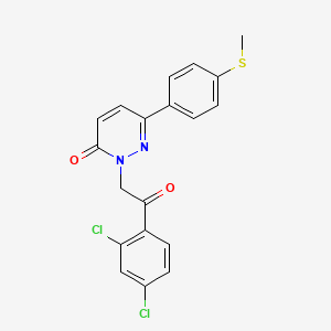 molecular formula C19H14Cl2N2O2S B11149353 2-[2-(2,4-dichlorophenyl)-2-oxoethyl]-6-[4-(methylsulfanyl)phenyl]-3(2H)-pyridazinone 