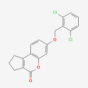 molecular formula C19H14Cl2O3 B11149354 7-[(2,6-dichlorobenzyl)oxy]-2,3-dihydrocyclopenta[c]chromen-4(1H)-one 