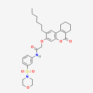 molecular formula C31H38N2O7S B11149364 2-[(2-hexyl-6-oxo-7,8,9,10-tetrahydro-6H-benzo[c]chromen-3-yl)oxy]-N-[3-(morpholin-4-ylsulfonyl)phenyl]acetamide 