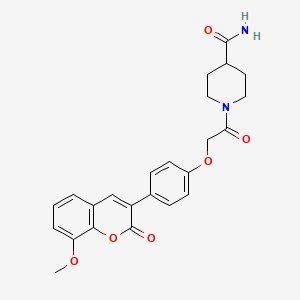 1-{[4-(8-methoxy-2-oxo-2H-chromen-3-yl)phenoxy]acetyl}piperidine-4-carboxamide