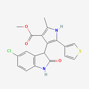 methyl 4-(5-chloro-2-oxo-2,3-dihydro-1H-indol-3-yl)-2-methyl-5-(3-thienyl)-1H-pyrrole-3-carboxylate