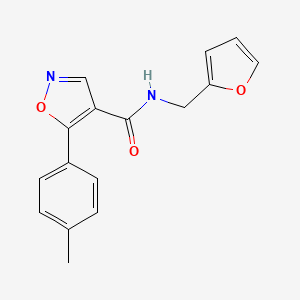 molecular formula C16H14N2O3 B11149382 N-(furan-2-ylmethyl)-5-(4-methylphenyl)-1,2-oxazole-4-carboxamide 