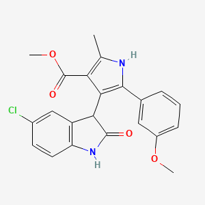 methyl 4-(5-chloro-2-oxo-2,3-dihydro-1H-indol-3-yl)-5-(3-methoxyphenyl)-2-methyl-1H-pyrrole-3-carboxylate