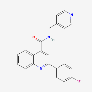 molecular formula C22H16FN3O B11149397 2-(4-fluorophenyl)-N-(pyridin-4-ylmethyl)quinoline-4-carboxamide 