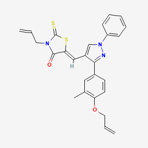 (5Z)-5-({3-[3-methyl-4-(prop-2-en-1-yloxy)phenyl]-1-phenyl-1H-pyrazol-4-yl}methylidene)-3-(prop-2-en-1-yl)-2-thioxo-1,3-thiazolidin-4-one