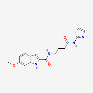 molecular formula C17H18N4O3S B11149442 6-methoxy-N-[4-oxo-4-(1,3-thiazol-2-ylamino)butyl]-1H-indole-2-carboxamide 