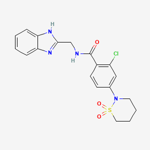 N-(1H-benzimidazol-2-ylmethyl)-2-chloro-4-(1,1-dioxido-1,2-thiazinan-2-yl)benzamide