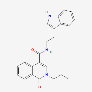 molecular formula C24H25N3O2 B11149460 N~4~-[2-(1H-indol-3-yl)ethyl]-2-isobutyl-1-oxo-1,2-dihydro-4-isoquinolinecarboxamide 