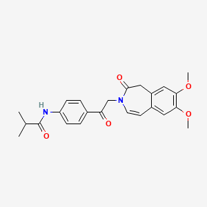 N-{4-[(7,8-dimethoxy-2-oxo-1,2-dihydro-3H-3-benzazepin-3-yl)acetyl]phenyl}-2-methylpropanamide