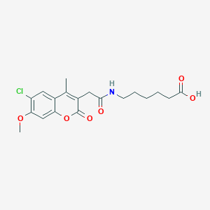 6-{[(6-chloro-7-methoxy-4-methyl-2-oxo-2H-chromen-3-yl)acetyl]amino}hexanoic acid